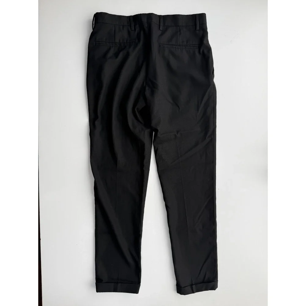 ZARA‎ Comfort Suit Pants Slim Dress Trousers Mens 30 Black Classic
